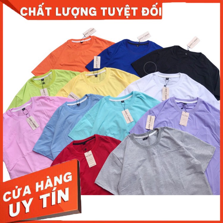 Áo Thun Trơn Nam Nữ Cổ Tròn Nhiều Màu, Chính Hãng Ken T-Shirt - Hàng nhập khẩu