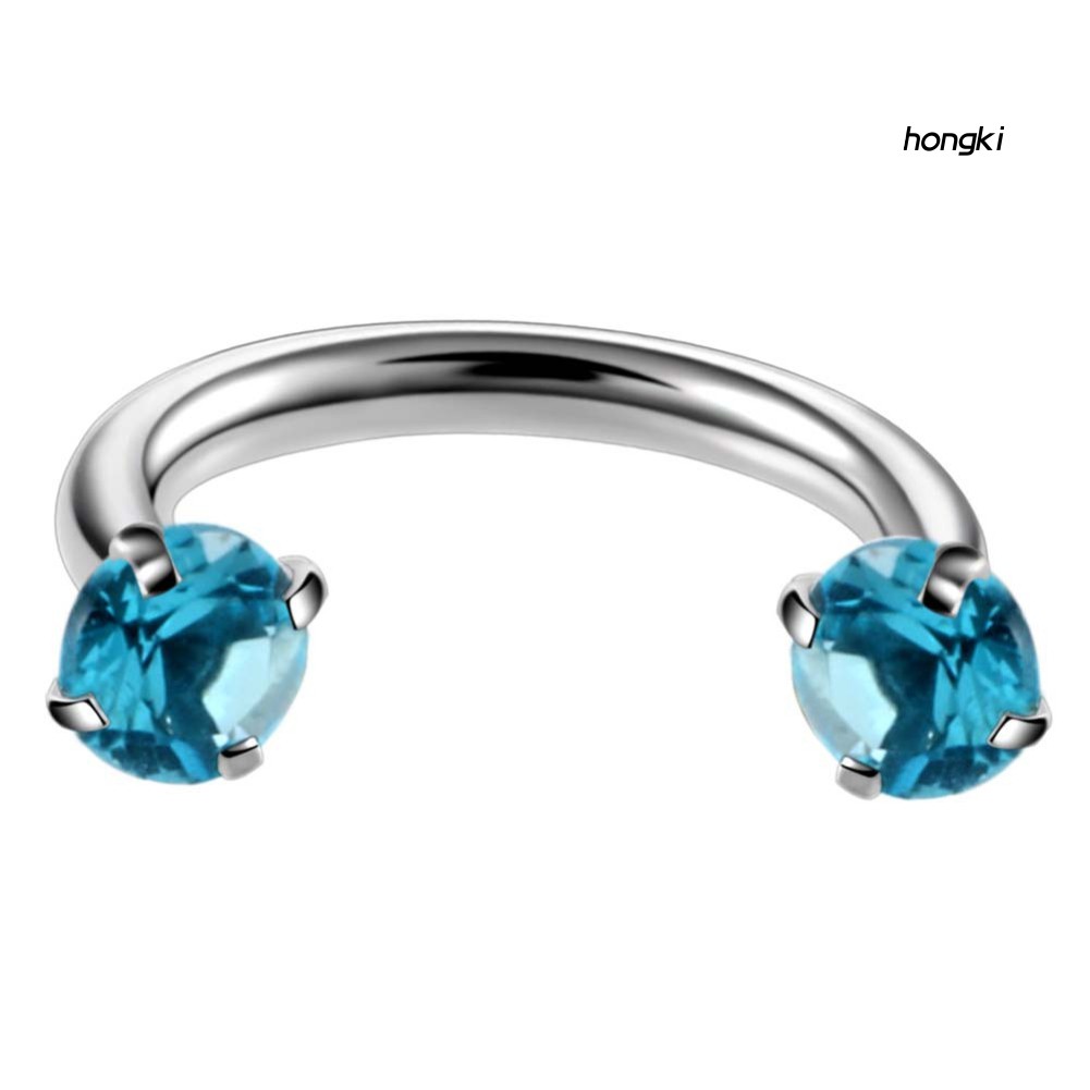 Khuyên mũi chữ U đính đá zircon nhiều màu sắc cá tính thời trang