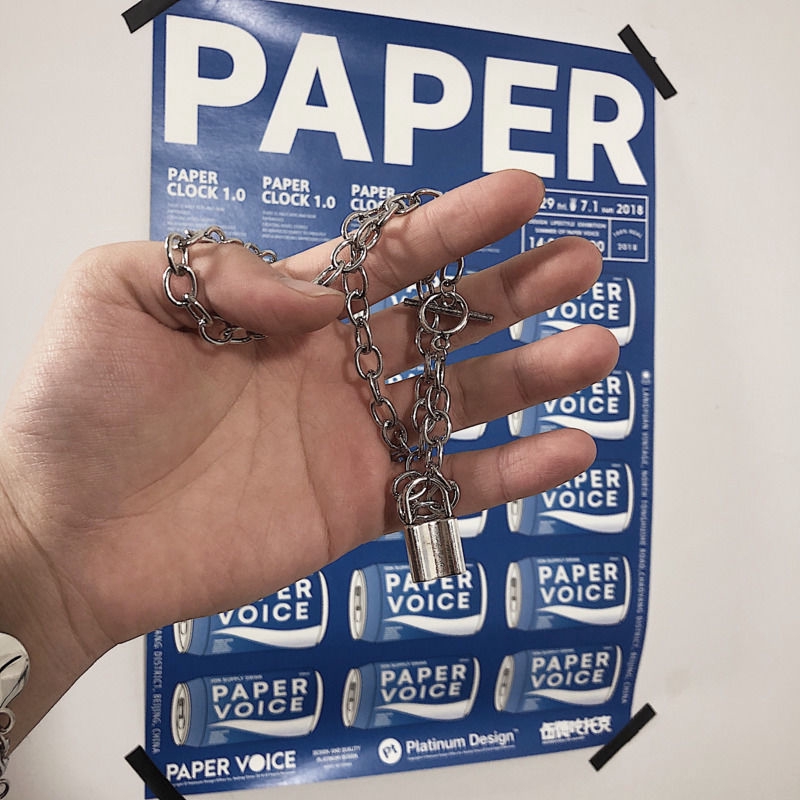 Dây chuyền phối mặt hình ổ khóa phong cách hiphop cá tính