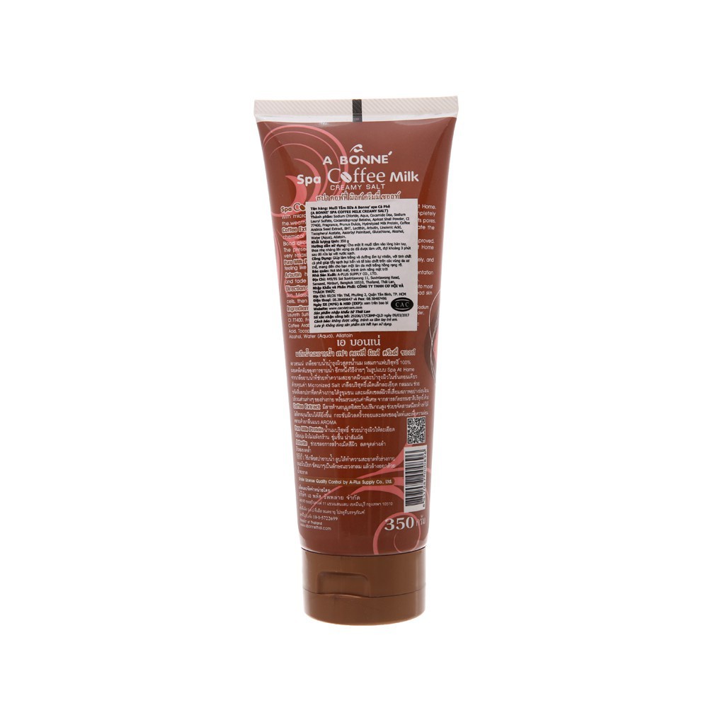 Muối Tắm A BONNE Spa Cà Phê Salt Scrub Muối tẩy da chết dưỡng trắng tuýp 350G | BigBuy360 - bigbuy360.vn