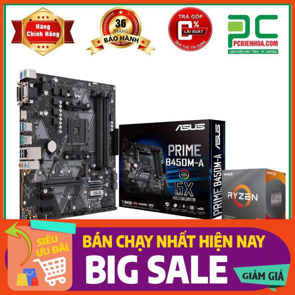 Combo AMD Ryzen 5 3500 + Asus B450M chính hãng TẶNG BÀN DI CHUỘT GAMING