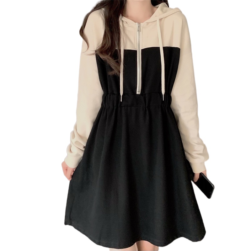 Đầm hoodie PERTY mini phong cách Hong Kong Hàn Quốc thời trang mùa thu 2023 mới dành cho nữ