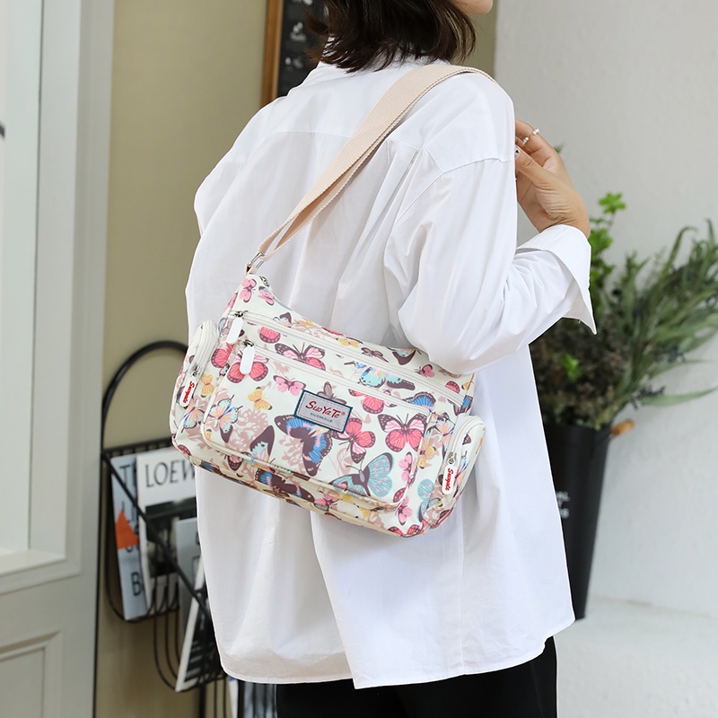Túi Đeo Vai Bằng Vải In Họa Tiết Nhiều Màu Sắc Phong Cách Mới Cho Nữ