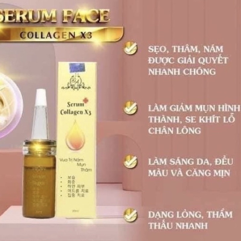 Serum Collagen X3 xóa thâm nám căng bóng da Mỹ Phẩm Đông Anh Chính Hãng