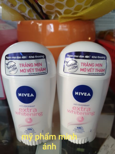 Sáp nivea ngăn mùi trắng mịn mờ vết thâm extra whitening.