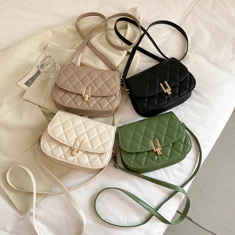 Túi đeo chéo IELGY đựng điện thoại mềm họa tiết hình thoi đơn giản dễ phối đồ tùy chọn màu sắc cho nữ