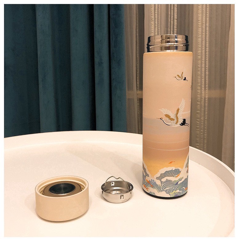 Bình giữ nhiệt phong cách cổ trang 500ml - Bình nước giữ nhiệt - Bình inox 304 Dumi shop