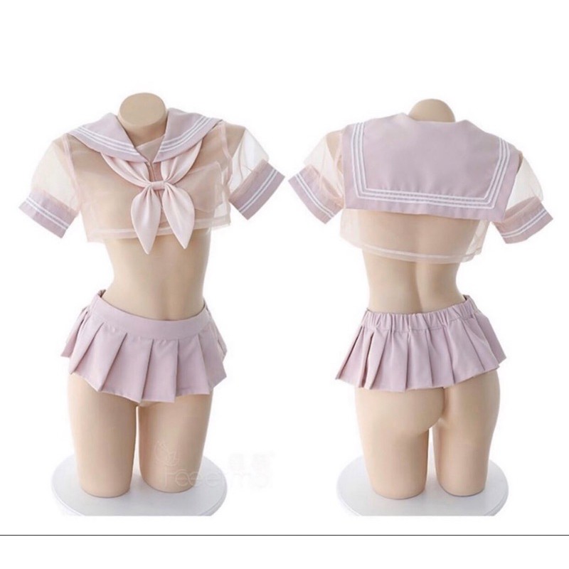 ME1526 COSPLAY HỌC SINH NHẬT ÁO VOAN XUYÊN THẤU GỢI CẢM