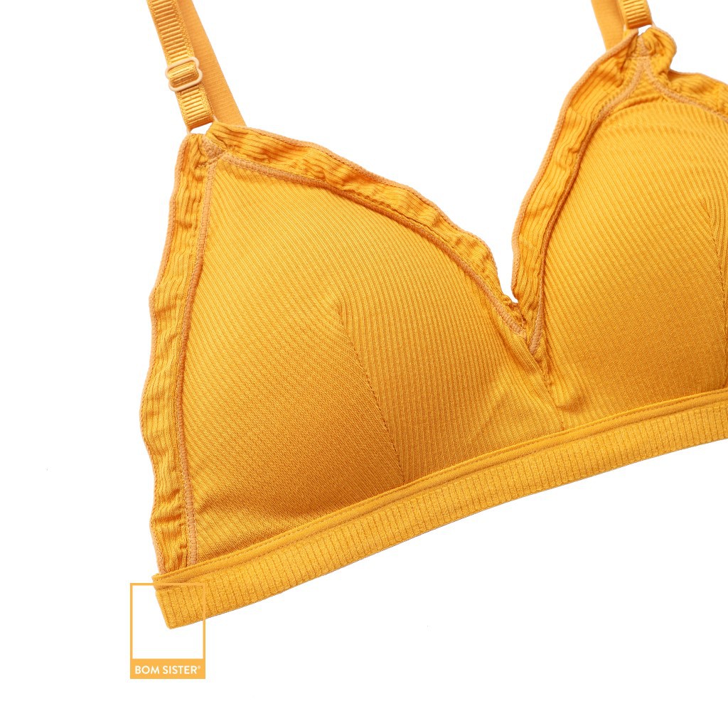 [Mã FARSBRBOM1 giảm 10% đơn 99K] Áo lót không gọng mút mỏng thun gân màu trơn nâng ngực tự nhiên BOM SISTER BR7015 | BigBuy360 - bigbuy360.vn