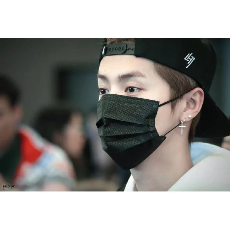 Khuyên tai LUHAN LH7 thánh giá bạc bông tai phong cách Hàn Quốc Unisex cá tính
