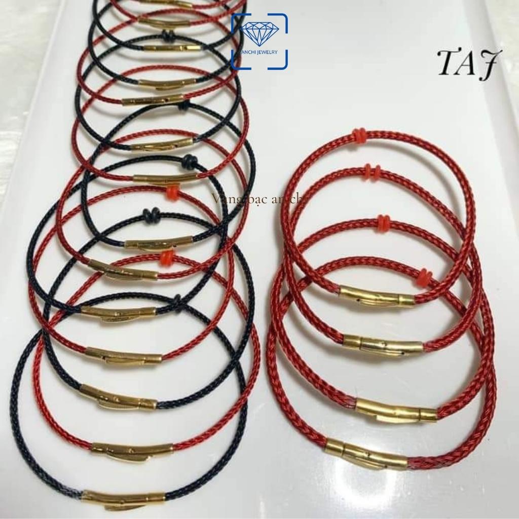 Vòng tay dây cáp đeo lu thống / charm / đồng điếu phong thủy - mẫu khóa bấm. Anchi jewelry