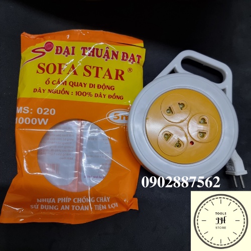 ổ cắm điện tròn 5m 10m (conip, sofa star)