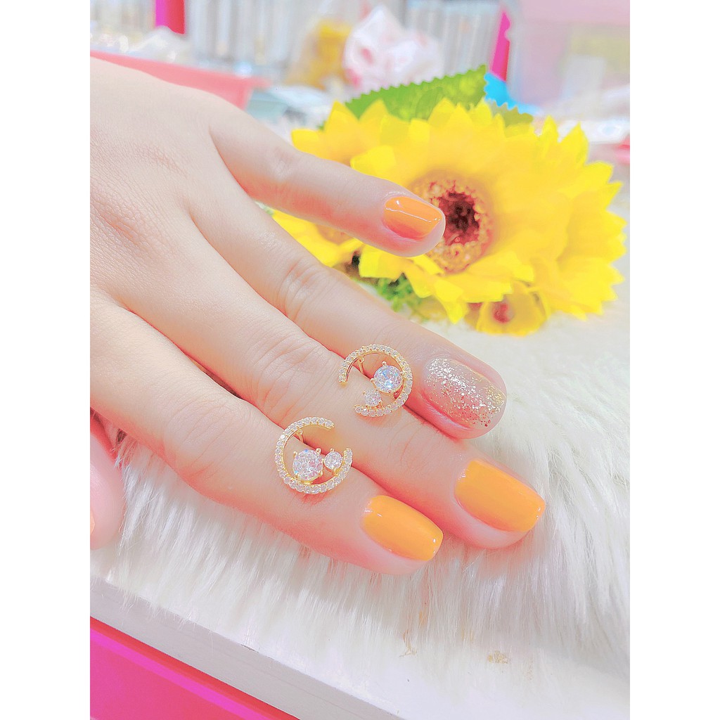 Bông tai nữ - phụ kiện nail đính đá UHA , chuôi cài chắc chắn, kiểu dáng hiện đại, thu hút, sang trọng B66