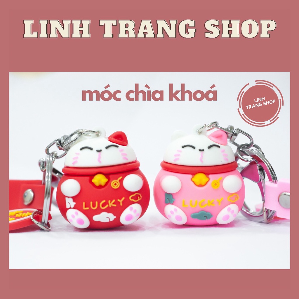 Móc chìa Khoá Mèo Thần Tài, Móc Khoá Keychain Mèo Dễ Thương