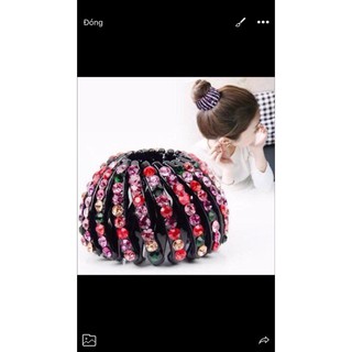 Kẹp tóc búi tròn đính đá