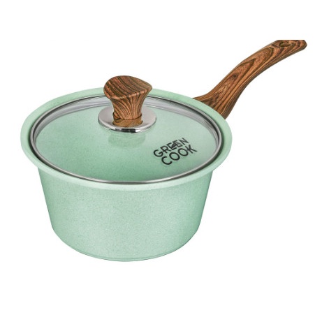 Nồi đúc đáy từ chống dính men đá xanh ngọc Green Cook GCS05 size 18-20-24 cm