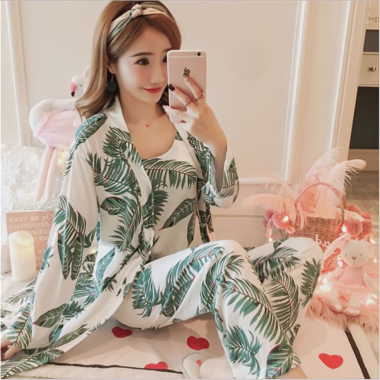(Kèm áo choàng) Bộ đồ ngủ hoa rừng - Pyjama Pijama- DN046