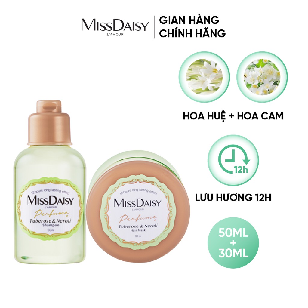 Bộ Chăm Sóc Tóc Mini Hương Nước Hoa MISSDAISY Chiết Xuất Hoa Huệ & Hoa Cam