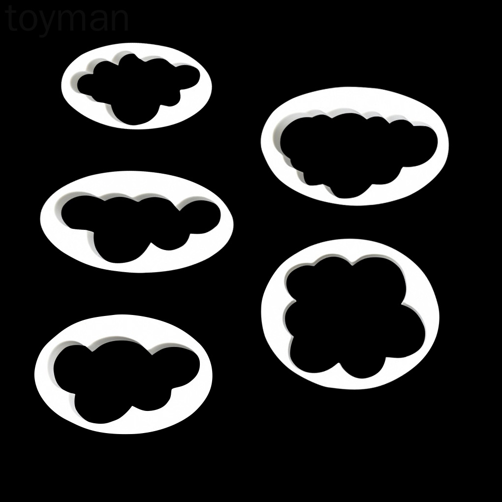 Set 5 khuôn silicone tạo hình đám mây trang trí bánh DIY