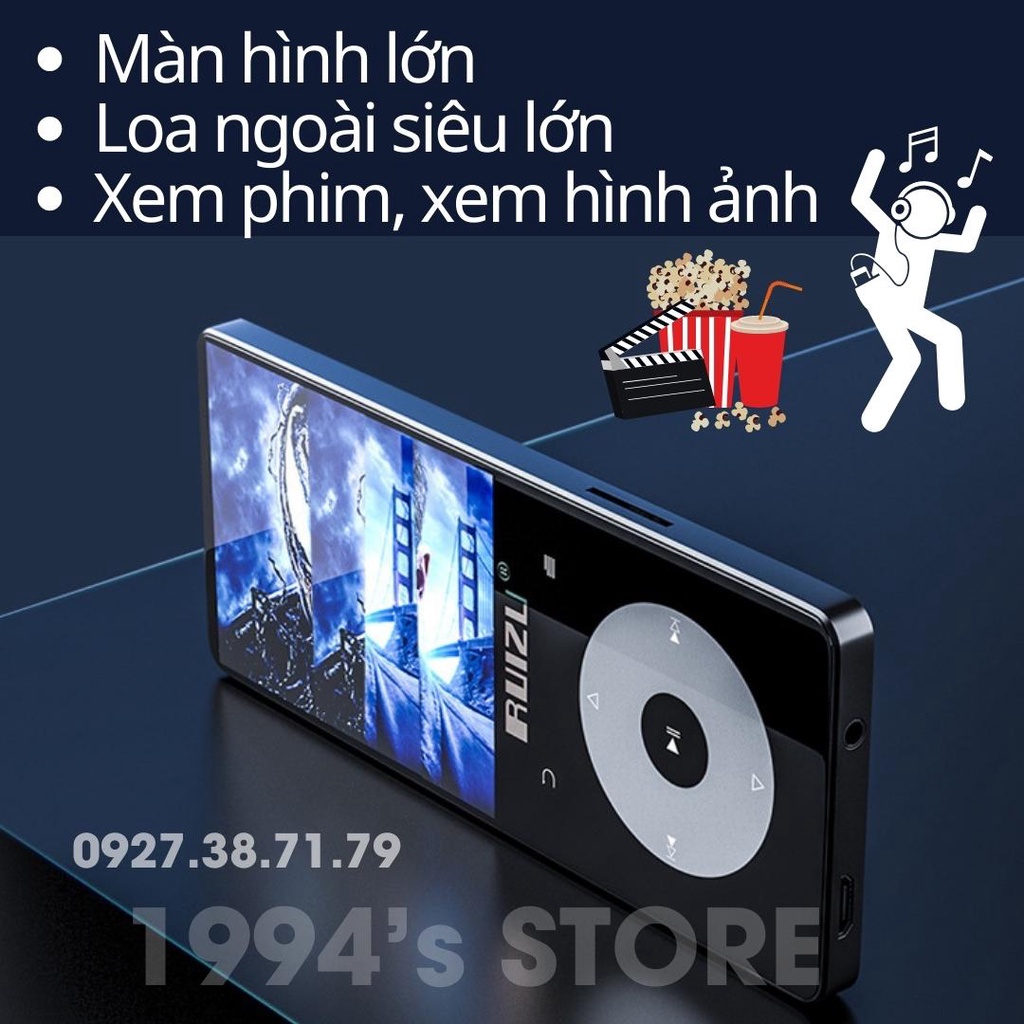 [SẴN] Máy nghe nhạc lossless Ruizu X02B - Bluetooth 5.0 - Loa ngoài siêu lớn - Cảm ứng - Xem phim, xem hình ảnh, ebook..