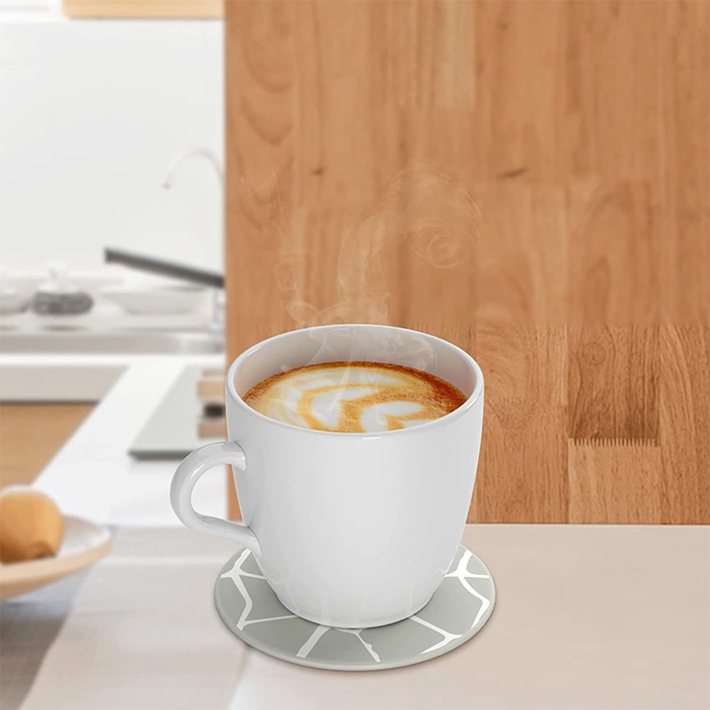 Bộ 8 Đế Lót Ly Bằng Silicone Mềm Chống Trượt Kèm Giá Đỡ Tiện Dụng