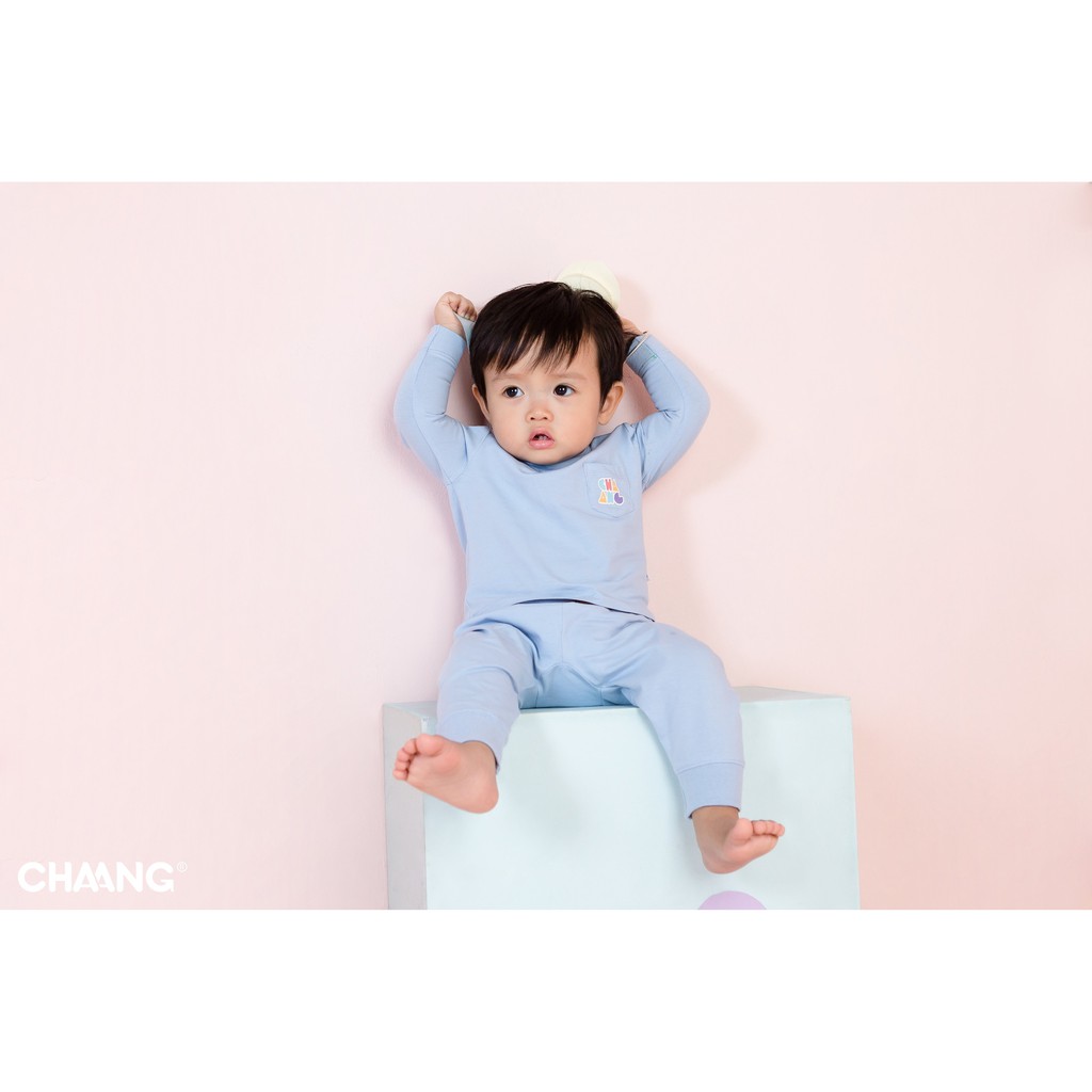 Bộ dài cài vai Colorblock xanh