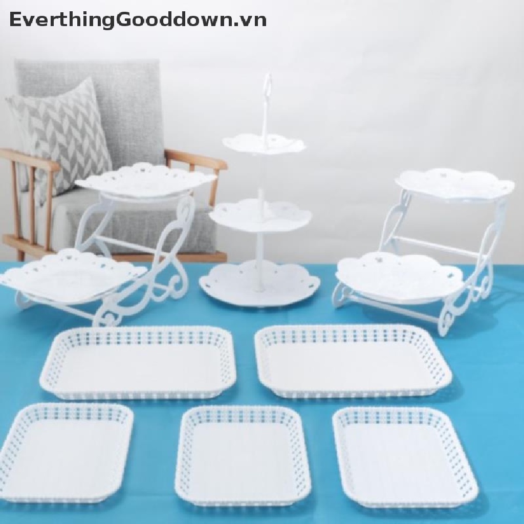 Everthinggooddown Set 1 / 2 Khay Đựng Bánh Cupcake / Trái Cây Ba Tầng Sáng Tạo vn