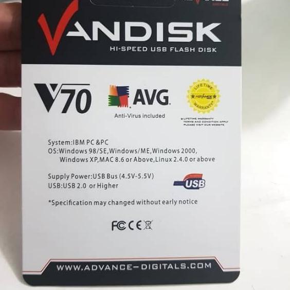 Thẻ nhớ 16GB VANDISK V70 100% - USB 16GB