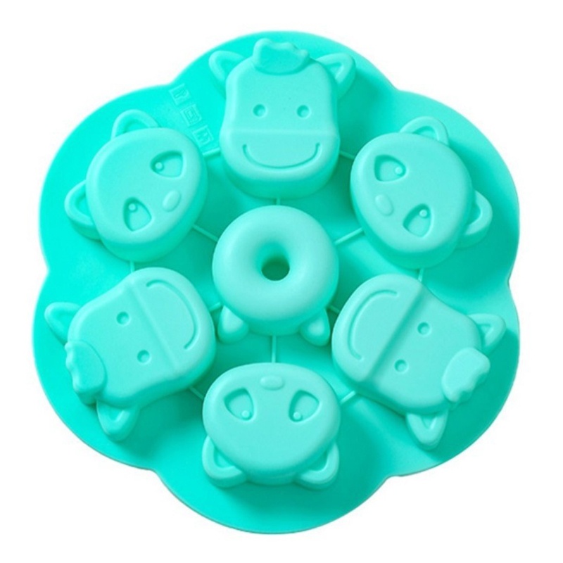 Khuôn Silicone Tạo Hình Làm Bánh Kẹo Hình Thỏ / Bò Sữa DIY