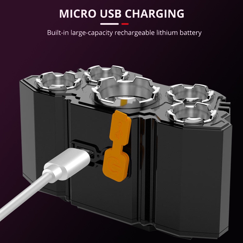 Đèn LED Đội Đầu Siêu Sáng Chống Thấm Nước Có Thể Sạc Lại Bằng Cổng USB Tiện Dụng