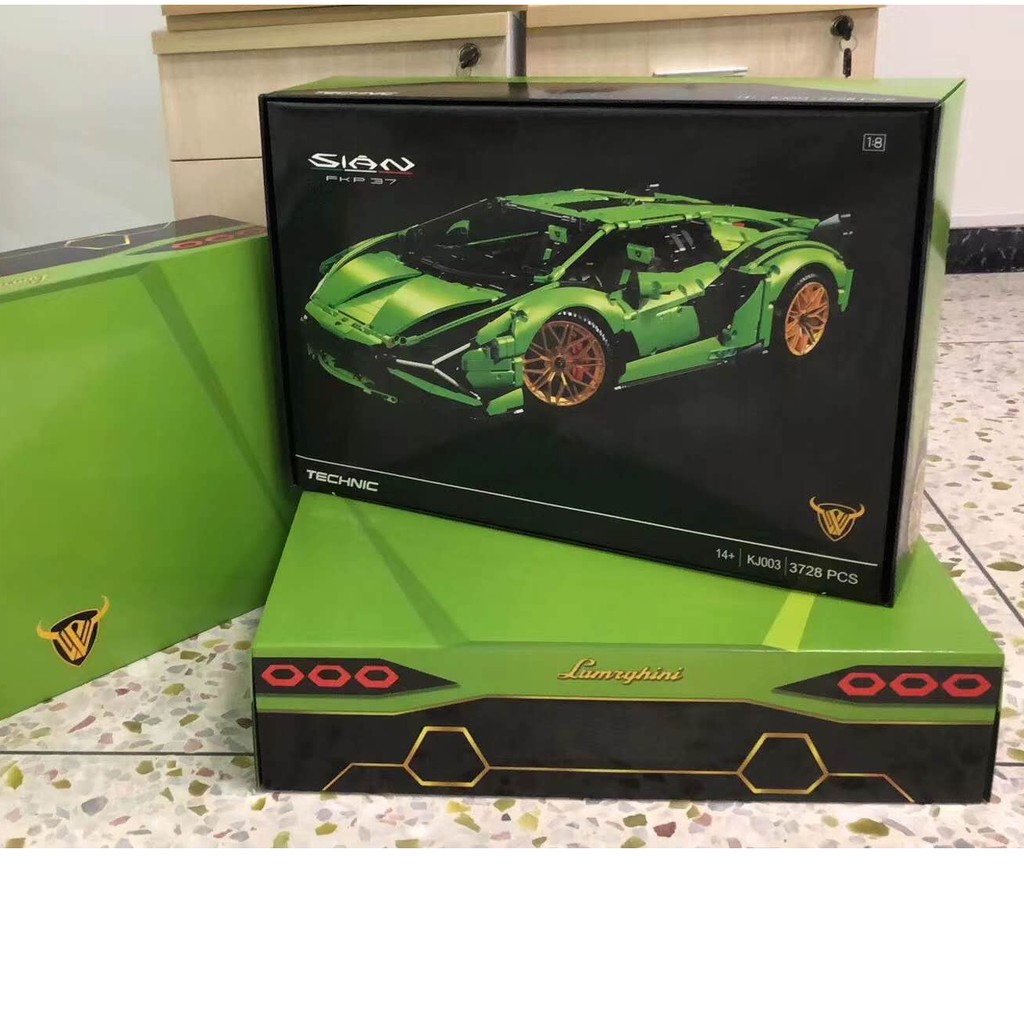 (CÓ SẴN) Mẫu Lắp Ráp Siêu Xe Lamborghinis-Sián-FKP Racing Car 3728 pcs KJ003 180169  80096