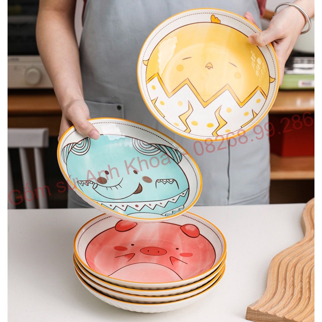 Bộ Chén Dĩa Sứ Bát Ăn Cơm Đĩa Sứ Decor cao cấp Tổng hợp các mẫu đĩa tròn 20cm xinh yêu