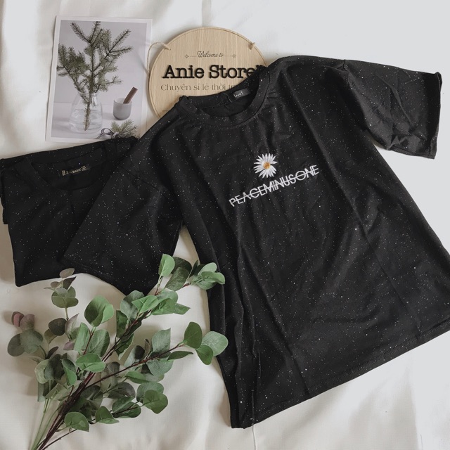 Áo Phông Dáng Rộng Nhũ Thêu Hoa Cúc 🦋FREESHIP🦋 Áo Thun Cộc Tay Unisex Nam+Nữ | BigBuy360 - bigbuy360.vn