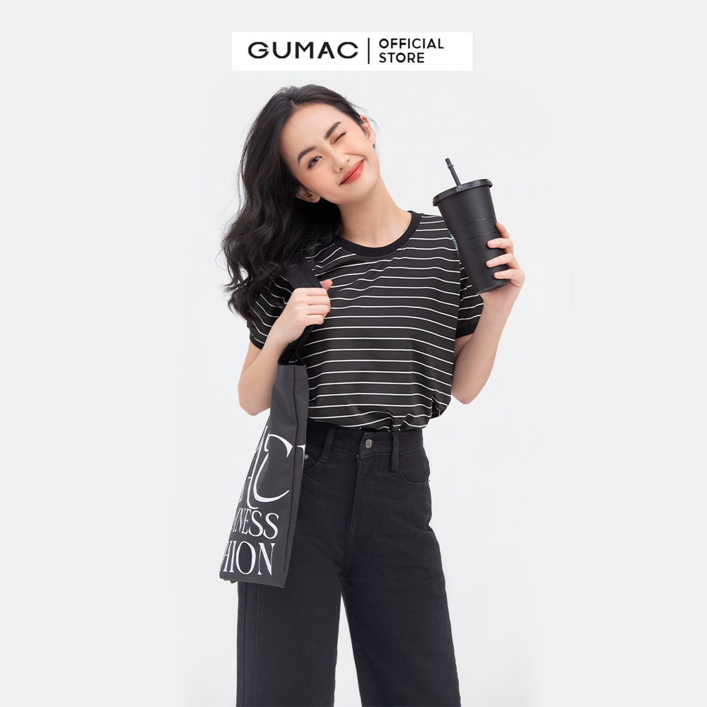 [Mã WABRGU3 giảm 10% đơn 99K] Áo thun sọc ngang GUMAC form dáng basic năng động, nhiều màu cá tính ATC03016