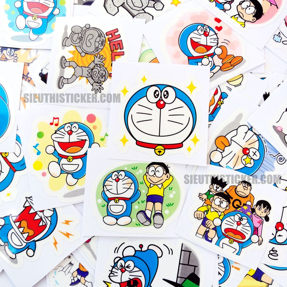 STICKER DORAMON VÀ NHỮNG NGƯỜI BẠN - DÁN TRANG TRÍ XE ĐẠP, VALI, TỦ, NÓN BẢO HIỂM, XE MÁY, LAPTOP