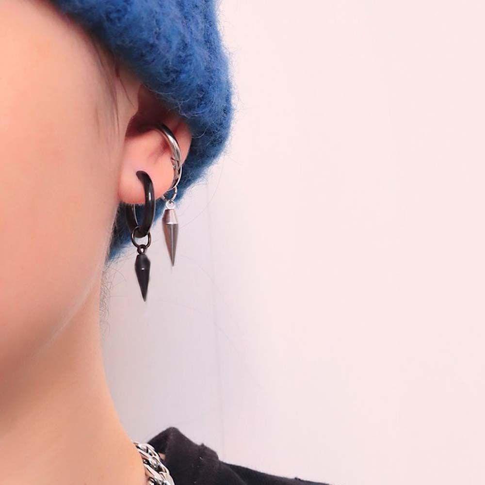 Khuyên Tai Tròn VANES1 Bằng Thép Không Gỉ Phong Cách Gothic Hàn Quốc