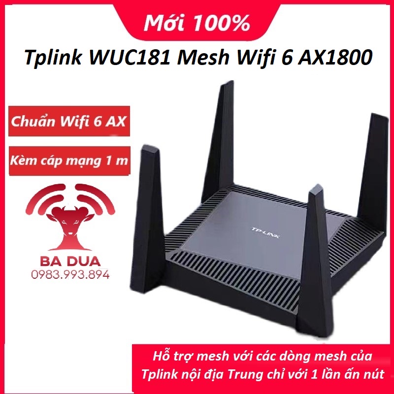 Bộ Phát Wifi Mesh Wifi 6 Tplink TP-Link WUC181 AX1800