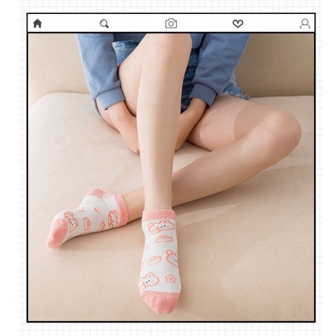 Vớ tất cổ ngắn hình gấu kute Bear, chân cún nhiều màu