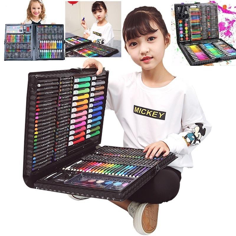 HỘP BÚT MÀU 168 CHI TIẾT ĐẶC BIỆT CHO BÉ NA613, CHO BÉ TẬP VẺ,HỌC TẬP,THỎA THÍCH VỚI TẤT CẢ CÁC MÀU SAP,NƯỚC,LÔNG- TG