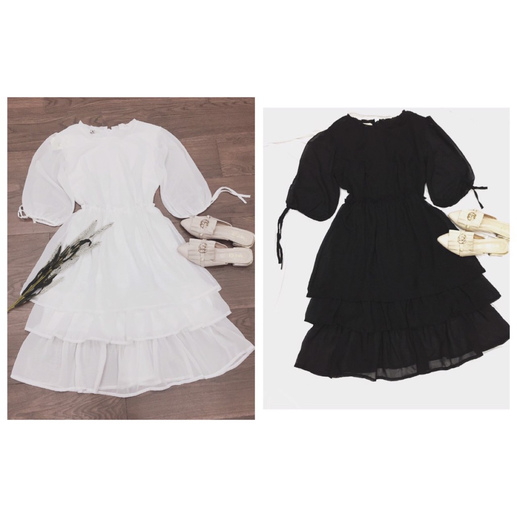 Đầm trắng babydoll bánh bèo dạo phố cực hot [KÈM ẢNH THẬT]