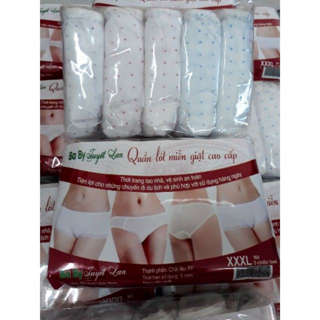 Quần Lót Giấy Mặc 1 Lần Cho Phụ Nữ - Mẹ Bầu, 5 Cái/Bịch,Thoáng Mát, Tiện Lợi Khi Đi Du Lịch