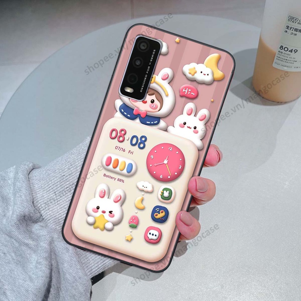 Ốp lưng Vivo Y20 hình gấu, thỏ, đồng hồ cute dễ thương