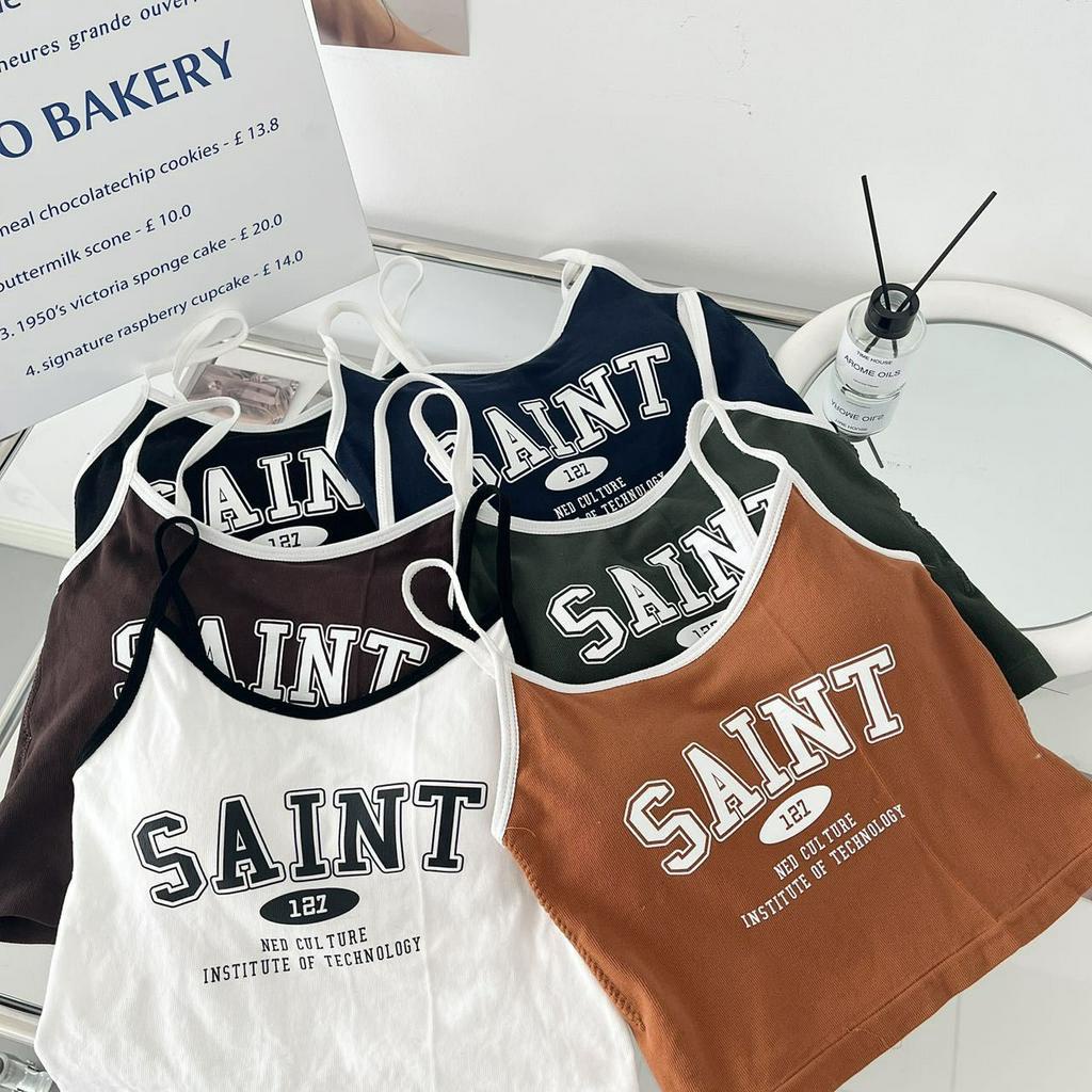 Áo Bra 2 Dây Mảnh kèm Mút Ngực Nhiều Màu In Chữ Mềm Mại Hot Trend 127