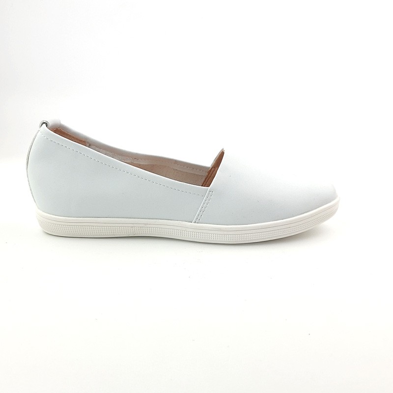 Giày bệt Nữ Slipon độn đế 3cm/3 phân Da thật trơn Êm chân chuẩn VNXK - HANO