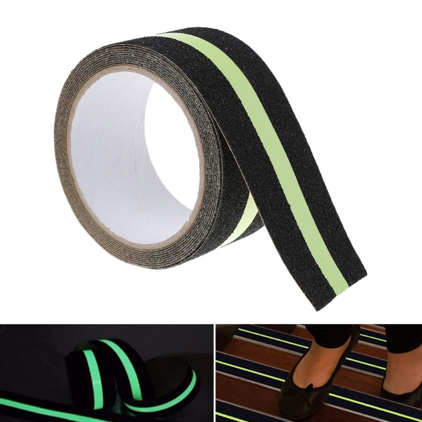 【Có hàng sẵn】5M*5CM Băng dính dạ quang chống trượt cho cầu thang dán nền anti_slip tape chống trơn trượt, kháng hoá