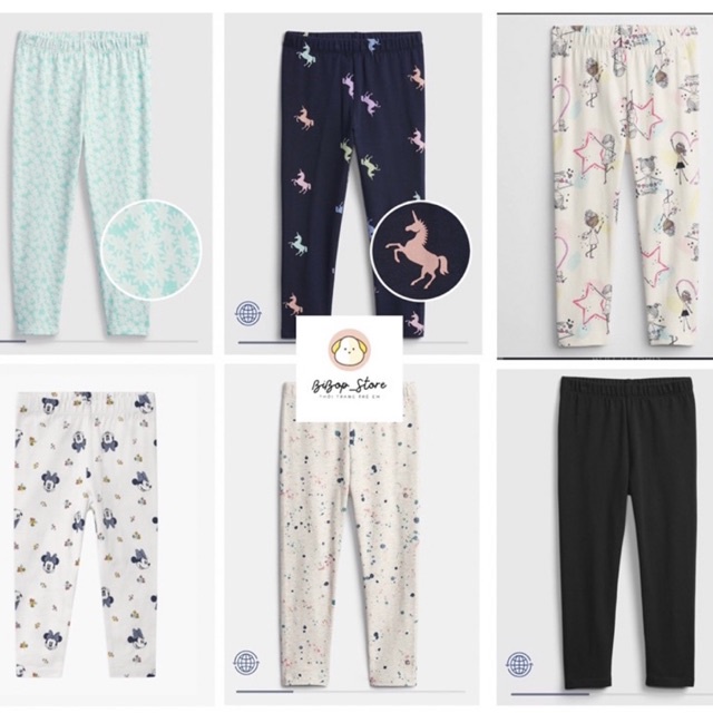 Quần legging bé gái  cotton 100% VNXK size 1-5Y