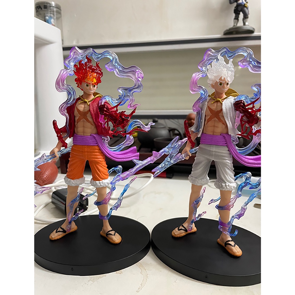 Mô hình đồ chơi - Luffy Gear 5 Nika đỏ bản có vũ khí cầm tay cao 21 cm - OnePiece