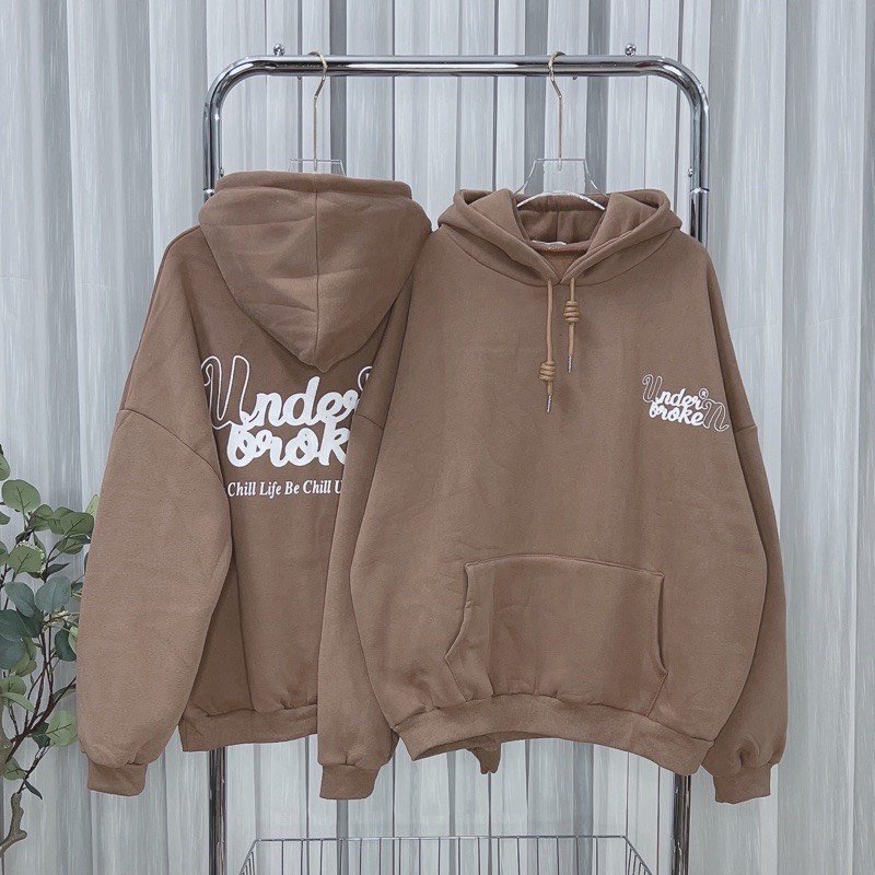 ÁO Hoodie nam nữ  Under Chất nỉ ngoại Form thụng unisex Mũ 2 lớp hình in 5d
