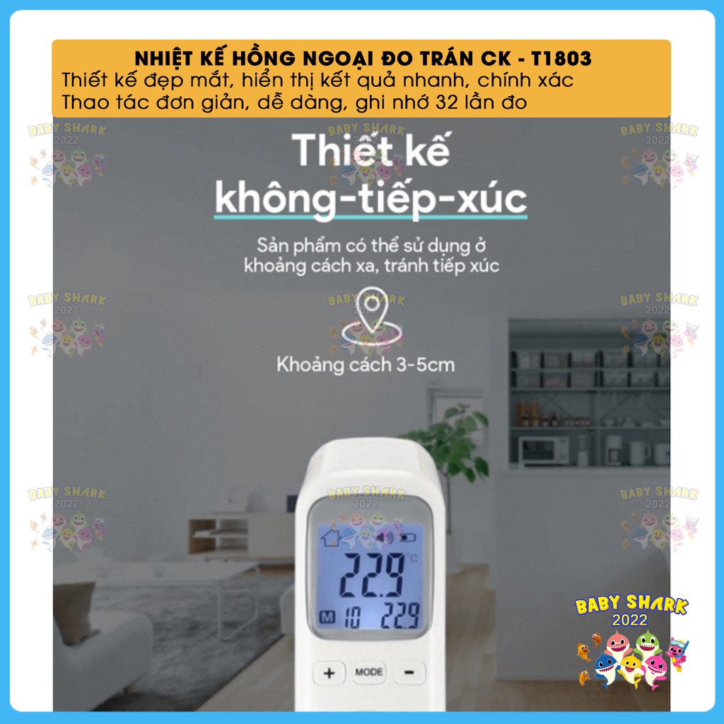 Nhiệt kế điện tử hồng ngoại đo trán CK-T1803