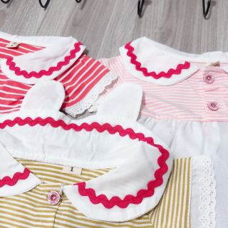 Váy kẻ công chúa cho bé gái
